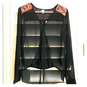 Francesca’s Semi sheer long sleeve top